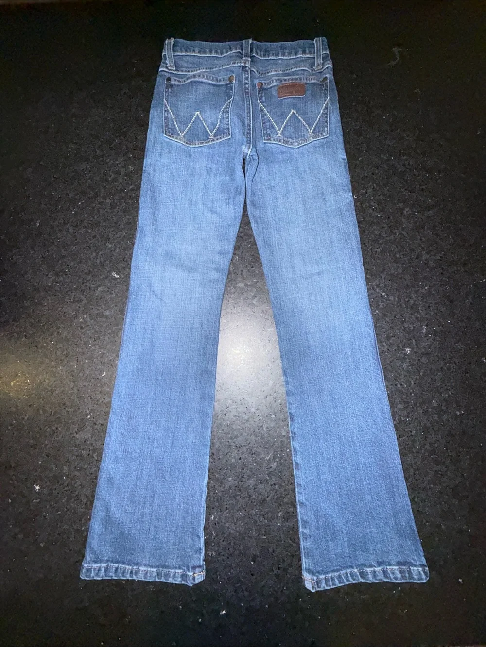 UEC Wrangler Medium Wash Denim Bootcut Blue Jeans SZ 12 SLIM